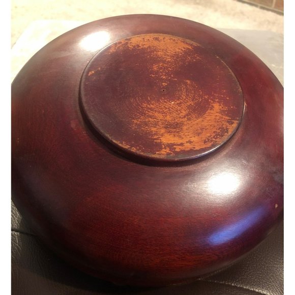 Wooden Serving Bowl w/2 Wooden Salad Bowls, MCM - Picture 5 of 6